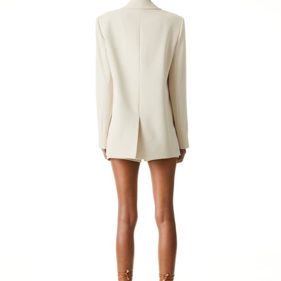 Alice + Olivia Cream Textured Blazer with Tailored Design SZ 0 (XS) - Picture 3 of 10